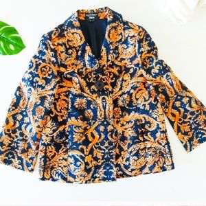 ELLEN TRACY Dillards Jacquard Cotton Silk Blazer